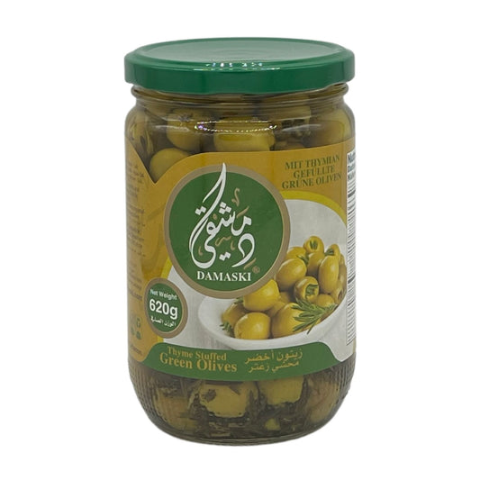 Damaski Green Olive Stuffed With Thyme 620g
